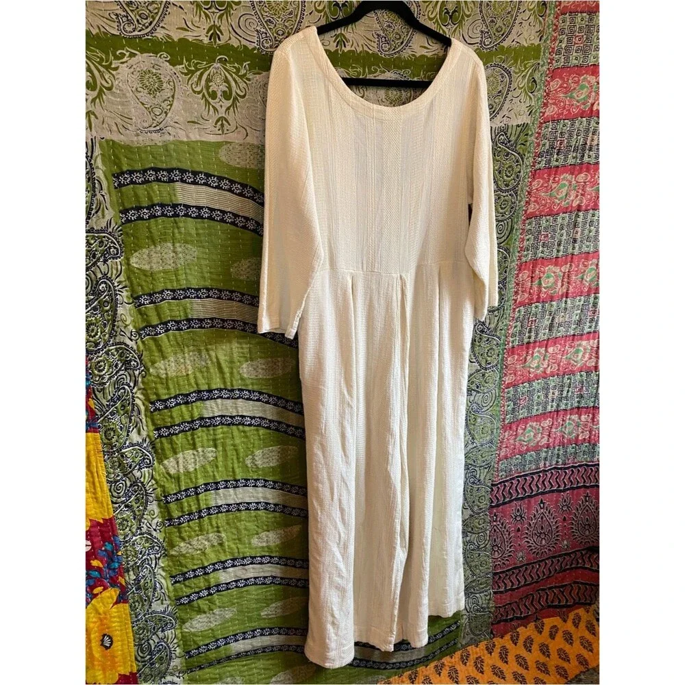 Free People Cream Shiloh One Piece Wideleg Coastal Bohemian Jumpsuit Size Small